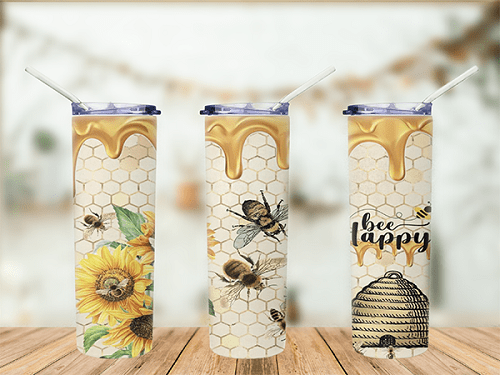 Bee Happy Tumbler - 20oz