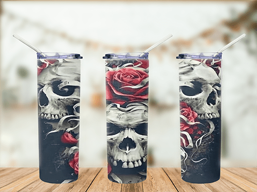 Skull Roses Tumbler - 20oz