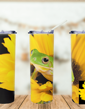 Whites Tree Frog with Sunflower Tumbler- 20oz