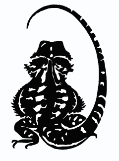 Bearded Dragon vinyl sticker (back view)