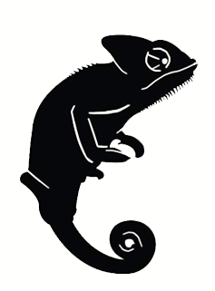 Chameleon vinyl sticker -black